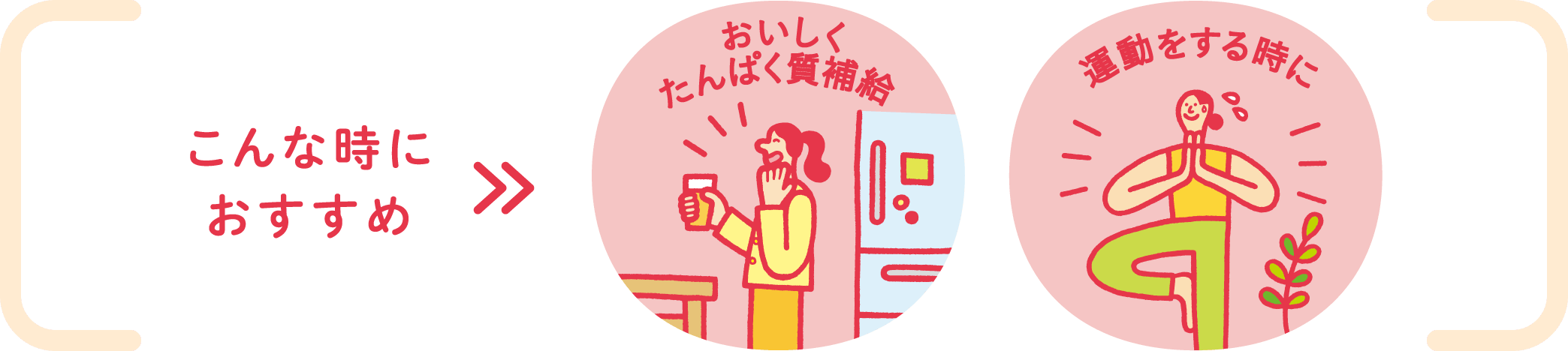 こんな時におすすめ　おいしくたんぱく質補給／運動をする時に